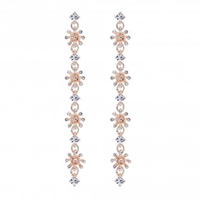 Lipsy Rose Gold Crystal Floral Linear Drop Earring