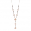 Lipsy Rose Gold Crystal Floral Y Drop Necklace