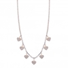 Lipsy Rose Gold Crystal Pave Heart Charm Allway Necklace