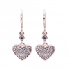Lipsy Rose Gold Crystal Pave Heart Charm Drop Earrings
