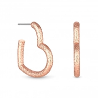 Lipsy Rose Gold Heart Glitter Hoop Earrings