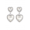 Lipsy Silver Cushion Heart Drop Earrings
