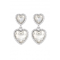 Lipsy Silver Cushion Heart Drop Earrings