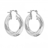 Lipsy Silver Diamond Cut Thick Hoop Earrings