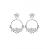 Lipsy Silver Floral Forward Facing Drop Earrings