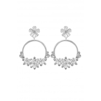 Lipsy Silver Floral Forward Facing Drop Earrings