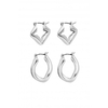 Lipsy Silver Fluid Hoop Earrings - Pack of 2