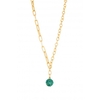 Lipsy Silver Green Sphere Baguette Stone Necklace