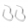 Lipsy Silver Heart Glitter Hoop Earring