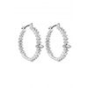 Lipsy Silver Marquese Stone Detail Hoop Earrings