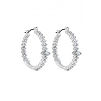 Lipsy Silver Marquese Stone Detail Hoop Earrings