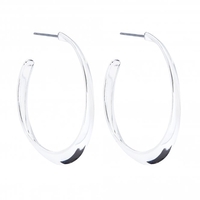 Lipsy Silver Polished Oval Hoop Earrings