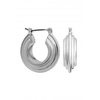 Lipsy Silver Ribbed Hoop Earrings