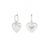 Lipsy Silver Satin Finish Heart Earrings