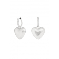 Lipsy Silver Satin Finish Heart Earrings