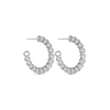 Lipsy Silver Textured Hoop Earrings