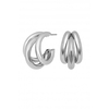 Lipsy Silver Tri Chunky Hoop Earrings
