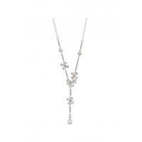Lipsy Silver Vintage Floral Y Drop Necklace