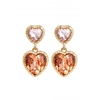 Lipsy Tonal Pink Heart Cushion Drop Earrings