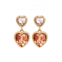 Lipsy Tonal Pink Heart Cushion Drop Earrings
