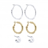 Lipsy Tri-Tone Hoop Earring - Pack of 3