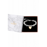 Lipsy Two Tone Heart Pendant Bracelet - Gift Boxed