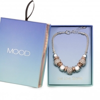 Mix Plate Crystal Link Section Bracelet - Gift Boxed