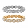 Mixed Plate Crystal Halo Stretch Bracelets Pack Of 2