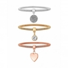 Mixed Plate Mesh Charm Stretch Bracelet - Pack Of 3