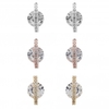 Mixed Plated Mini Cubic Zirconia Half Hoop Earrings - Pack of 3