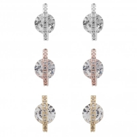 Mixed Plated Mini Cubic Zirconia Half Hoop Earrings - Pack of 3