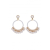 Moda Gold Plated Statement Pearl Cluster Round Earrings