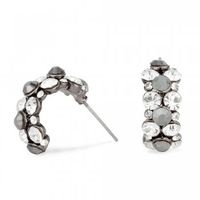Monochrome Crystal Half Hoop Earring