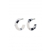 Mood Black And White Resin Hoop Earrings