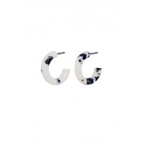 Mood Black And White Resin Hoop Earrings