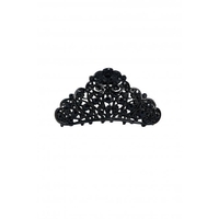 Mood Black Ornate Crystal Bulldog Clip
