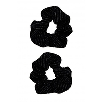 Mood Black Sparkle Hair Scrunchie - Pack of 2