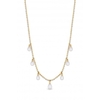 Mood Gold Crystal And Pearl Droplet Necklace