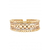 Mood Gold Crystal Ball Multirow Cuff Bracelet