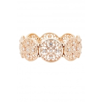 Mood Gold Crystal Filigree Disc Stretch Bracelet