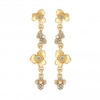 Mood Gold Crystal Floral Linear Drop Earrings
