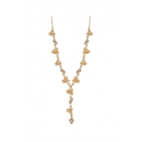 Mood Gold Crystal Floral Y Drop Necklace
