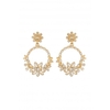 Mood Gold Crystal Forward Facing Statement Flower Earrings