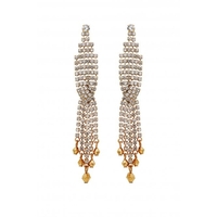 Mood Gold Diamante Cross Over Bead Chandelier Earrings