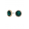 Mood Gold Emerald Round Clara Stud Earrings