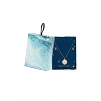 Mood Gold Mother Of Pearl Round Star Charm Pendant and Earring Set - Gift Boxed