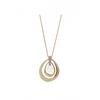 Mood Gold Open Twist Crystal Pear Drop Long Pendant Necklace