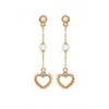 Mood Gold Pearl Linear Heart Drop Earrings
