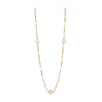 Mood Gold Pearl Station Chain Rope Necklace