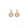 Mood Gold Plated Diamond Cut Forward Facing Round Earrings